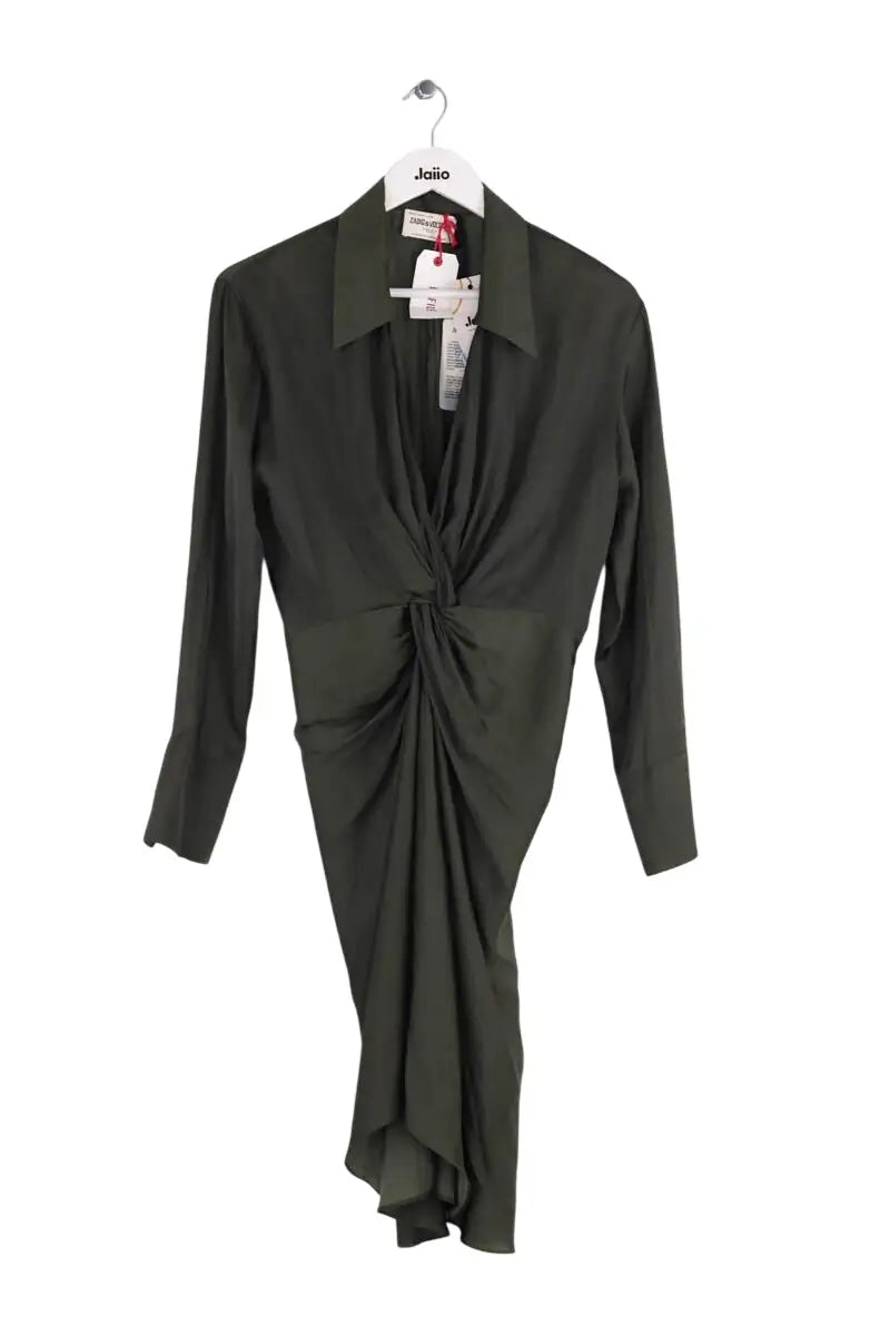 Robe Zadig & Voltaire Rozo satin Kaki en Synthétique, taille XS - Seconde Main