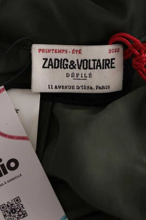 Robe Zadig & Voltaire Rozo satin Kaki en Synthétique