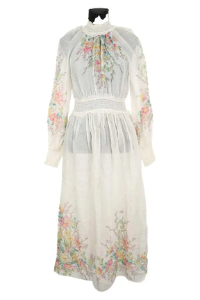 Robe Zimmermann Blanc en Lin, taille S - Seconde Main
