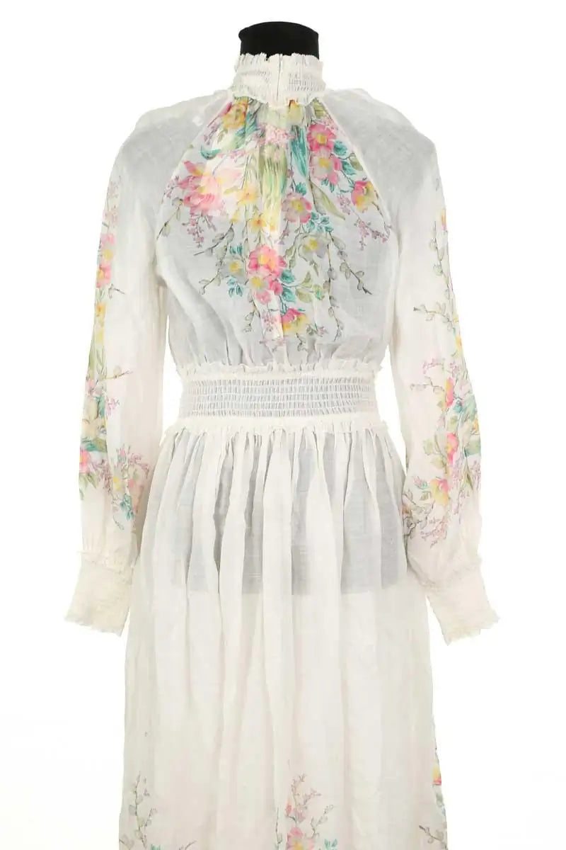 Robe Zimmermann Blanc en Lin