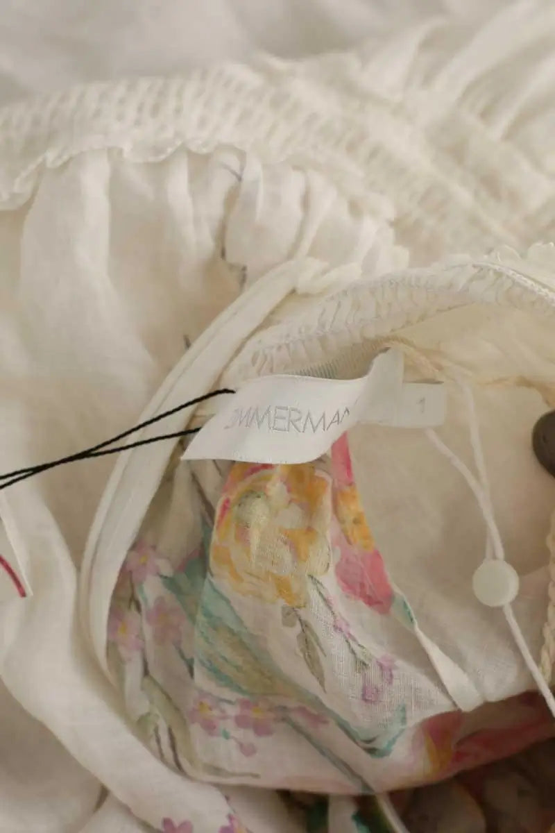 Robe Zimmermann Blanc en Lin