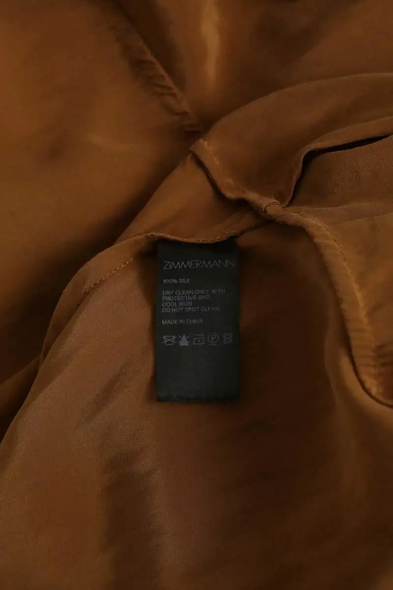 Robe Zimmermann Marron en Soie