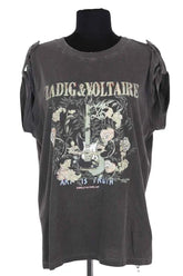 T-shirt Zadig & Voltaire Gris en Coton, taille M - Seconde Main
