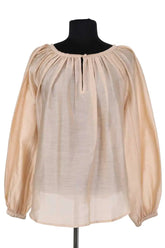 Blouse Mes Demoiselles Onagre Beige en Coton, taille S - Seconde Main