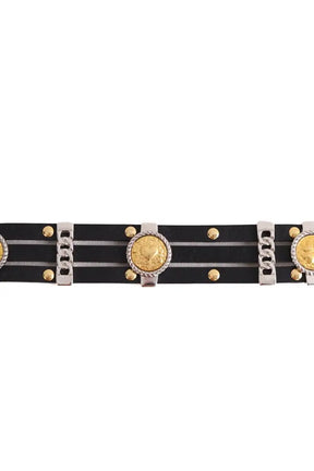 Ceinture en cuir Maje Noir en Cuir