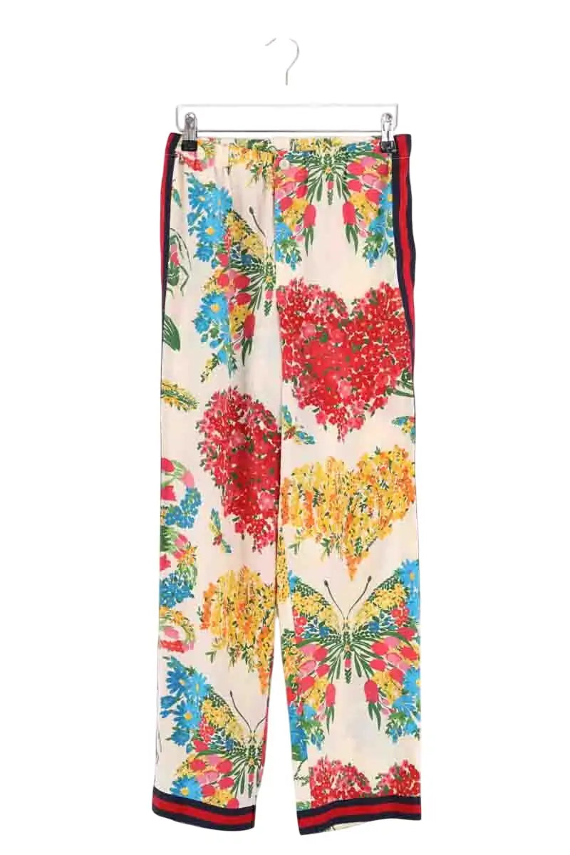 Pantalon droit Gucci Multicolore en Soie, taille S - Seconde Main