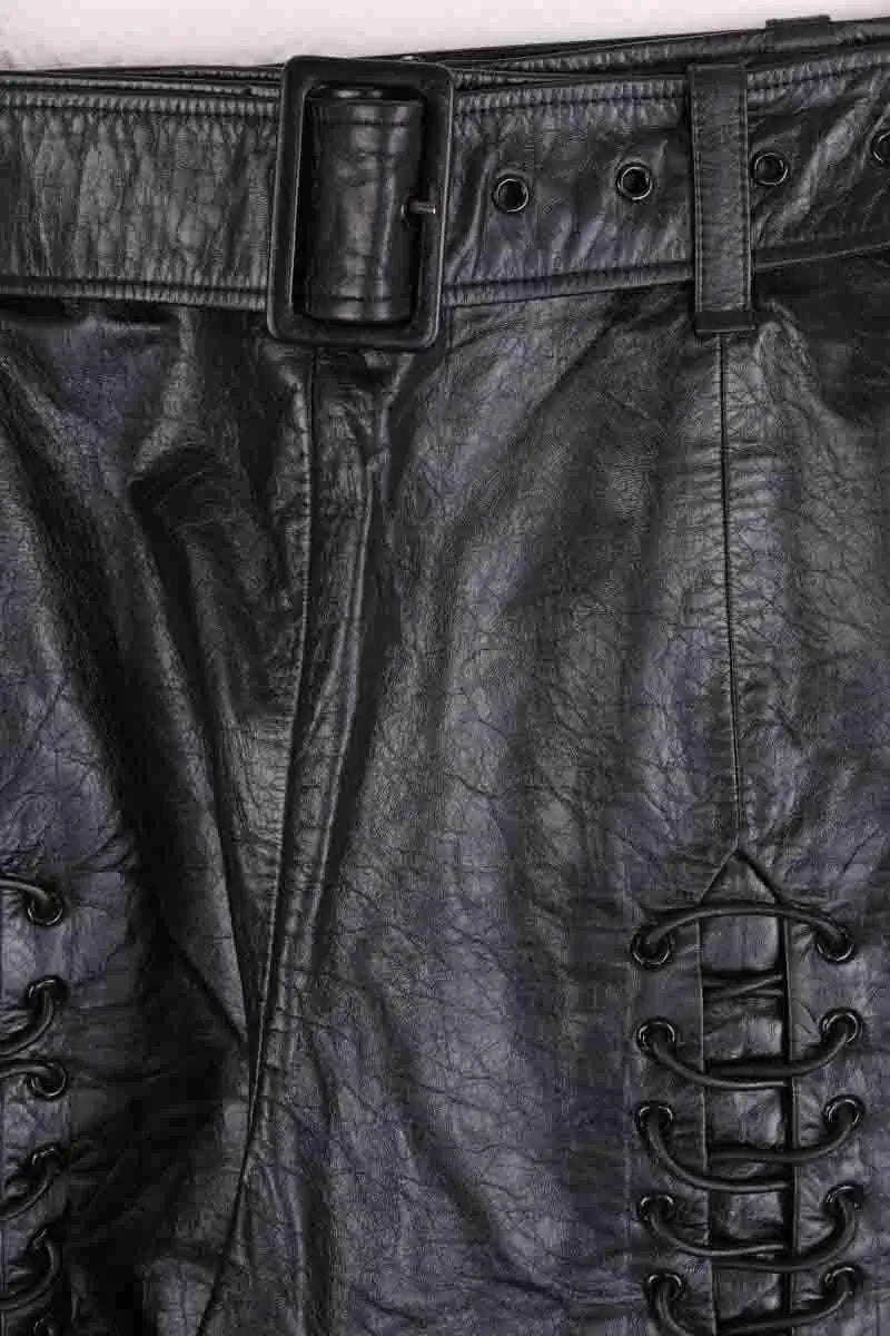 Bermuda Olivier Theyskens Noir en Cuir