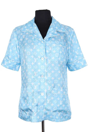 Chemise Louis Vuitton Bleu en Soie, taille XS - Seconde Main