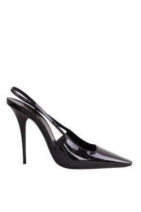 Talons Saint Laurent Noir en Cuir verni, taille 40 - Seconde Main