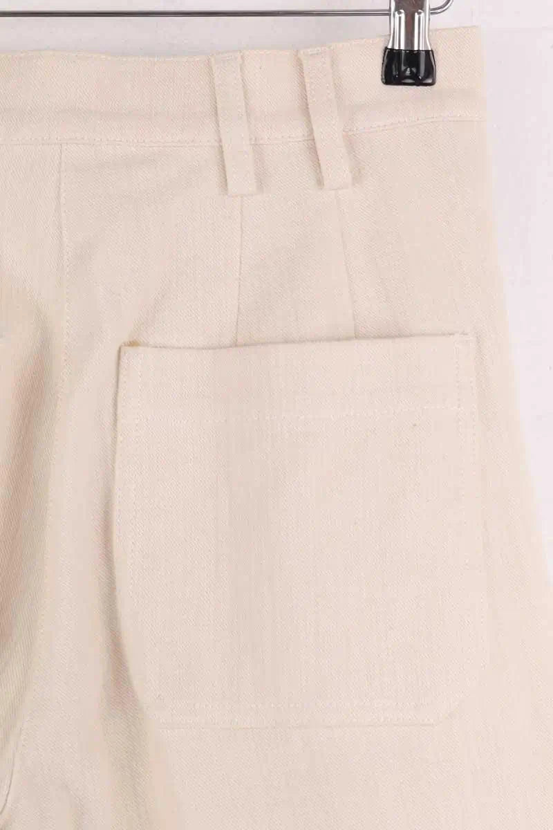Pantalon droit Momoni Ecru en Coton