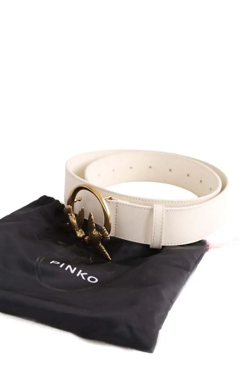 Ceinture en cuir Pinko Ecru en Cuir