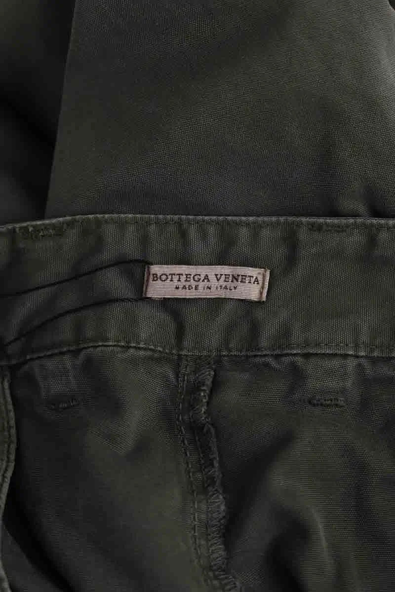Pantalon droit Bottega Veneta Kaki en Coton
