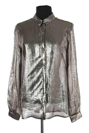 Chemise Sézane Argent en Soie, taille S - Seconde Main