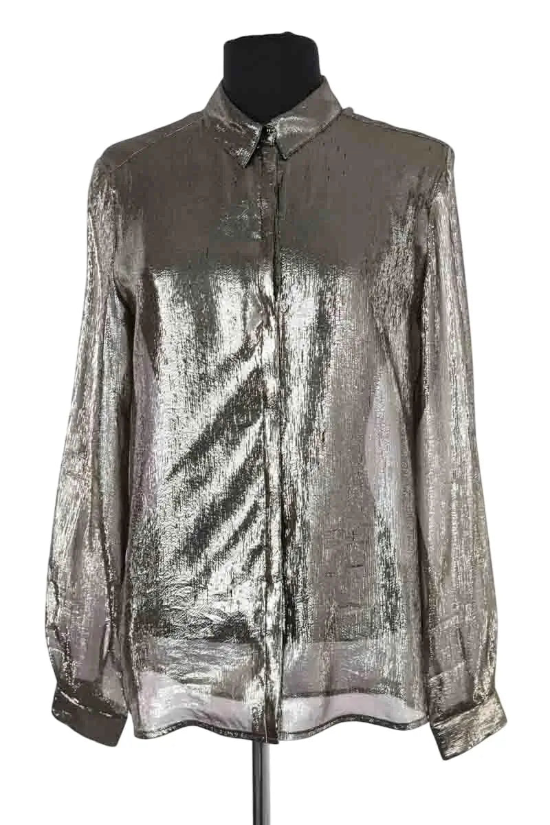 Chemise Sézane Argent en Soie, taille S - Seconde Main