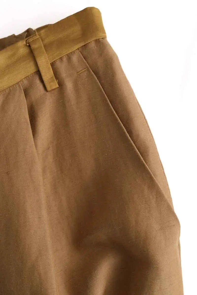 Pantalon Momoni Camel en Lin