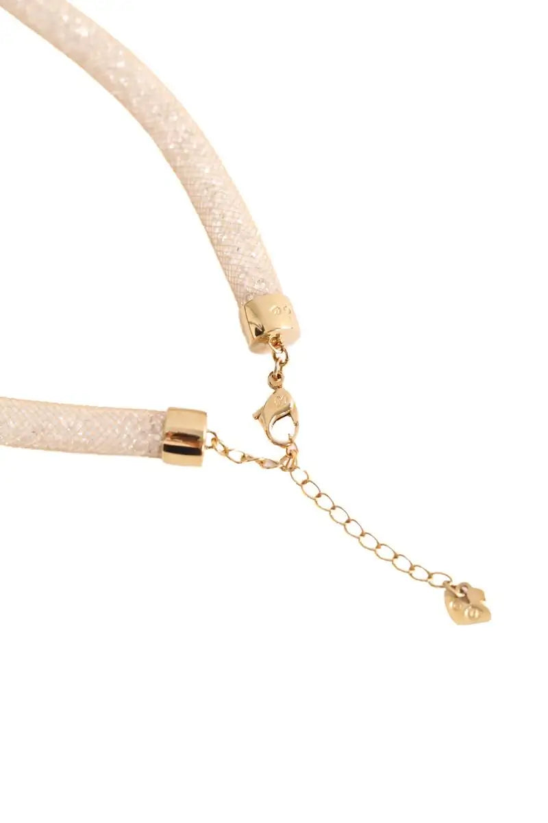 Collier Swarovski Doré en Acier