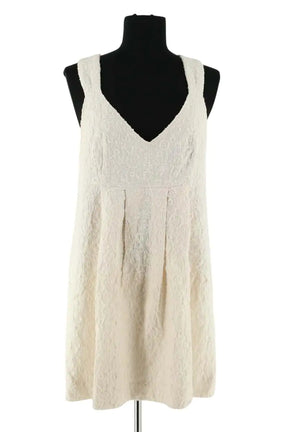 Robe Sézane Blanc en Coton, taille L - Seconde Main