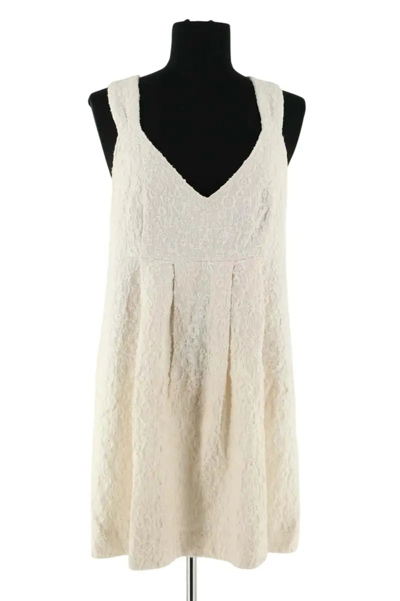 Robe Sézane Blanc en Coton, taille L - Seconde Main