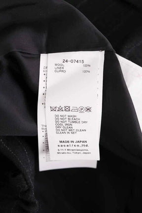 Pantalon large Sacai Noir en Laine