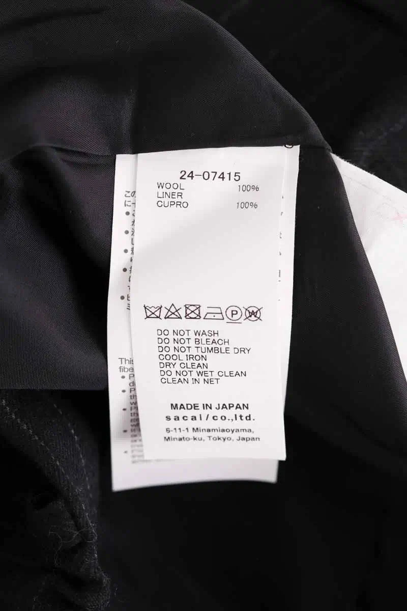 Pantalon large Sacai Noir en Laine