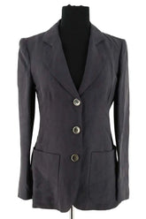 Blazer Emporio Armani Anthracite en Coton, taille S - Seconde Main