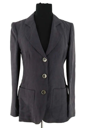 Blazer Emporio Armani Anthracite en Coton, taille S - Seconde Main
