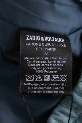 Pantalon droit Zadig & Voltaire Bleu en Cuir