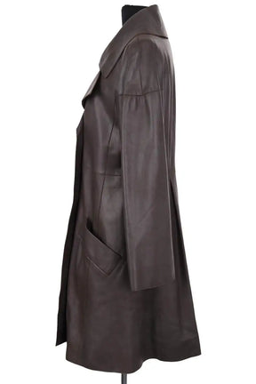 Manteau Jitrois Anthracite en Cuir