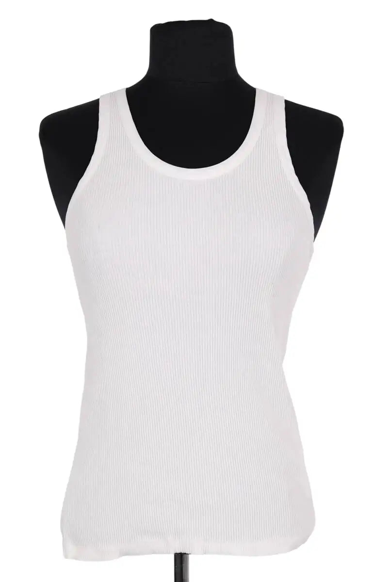 Top sans manche Sandro Blanc en Coton, taille S - Seconde Main