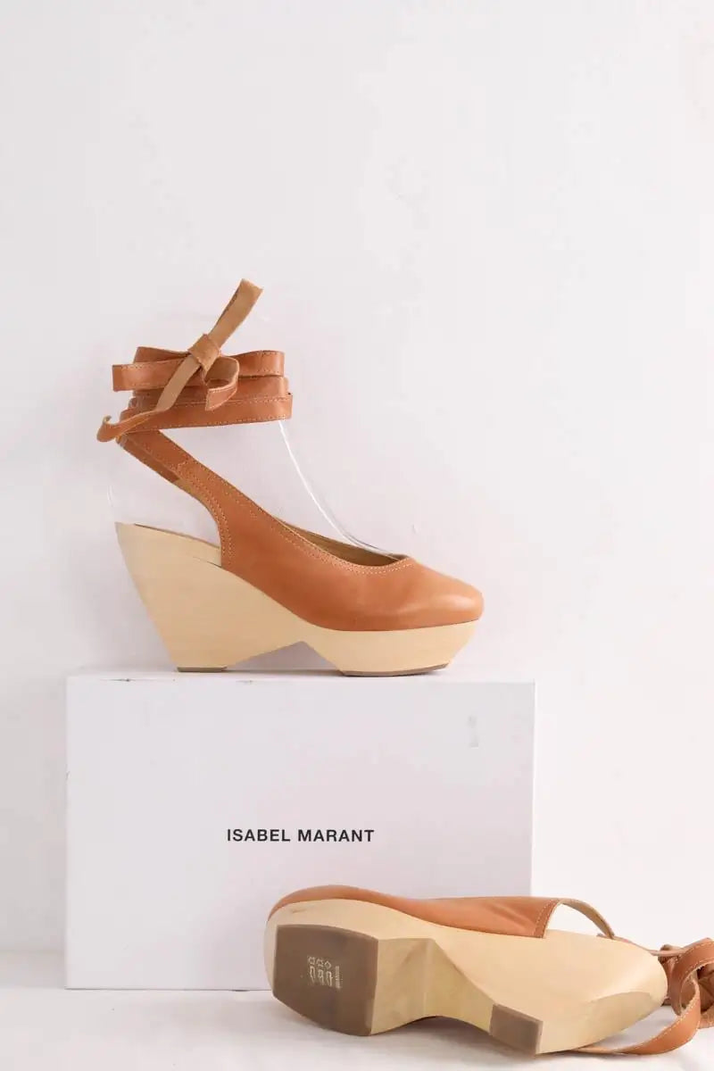 Sabots Isabel Marant Clog slinbacks Camel en Cuir