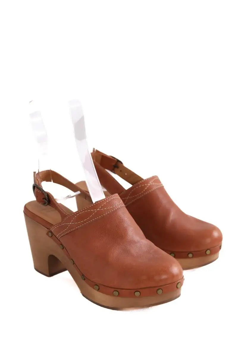 Sabots Sézane Camel en Cuir