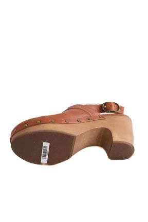 Sabots Sézane Camel en Cuir