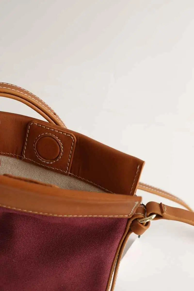 Sac à bandoulière Antik Batik Bordeaux en Coton