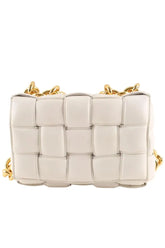 Sac à bandoulière Bottega Veneta Chain Cassette Blanc en Cuir - Seconde Main