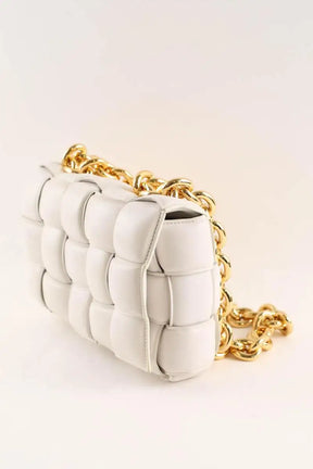 Sac à bandoulière Bottega Veneta Chain Cassette Blanc en Cuir