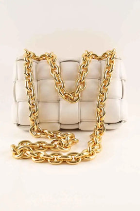 Sac à bandoulière Bottega Veneta Chain Cassette Blanc en Cuir