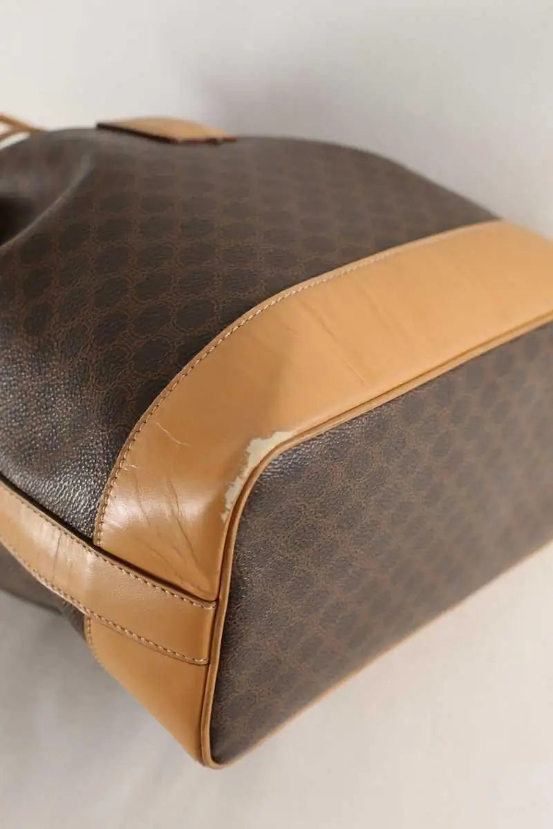 Sac à bandoulière Celine Seau macadam Marron en Cuir