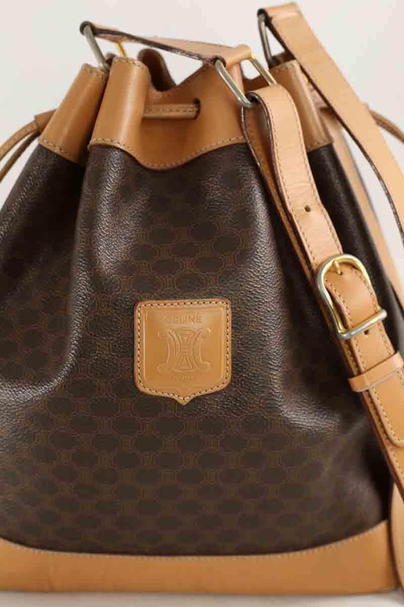 Sac à bandoulière Celine Seau macadam Marron en Cuir
