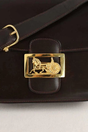 Sac à bandoulière Celine Triomphe Vintage Marron en Cuir verni