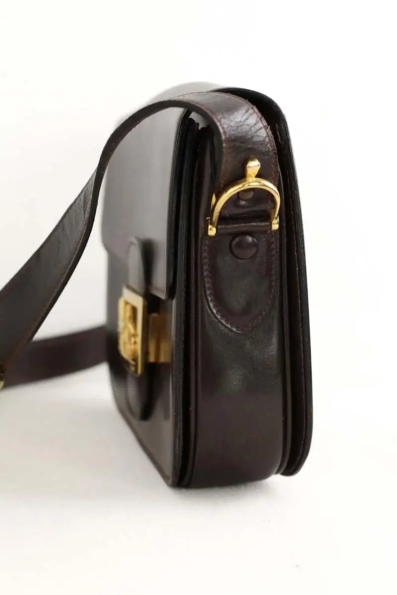 Sac à bandoulière Celine Triomphe Vintage Marron en Cuir verni