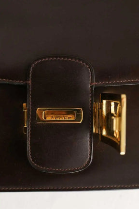 Sac à bandoulière Celine Triomphe Vintage Marron en Cuir verni
