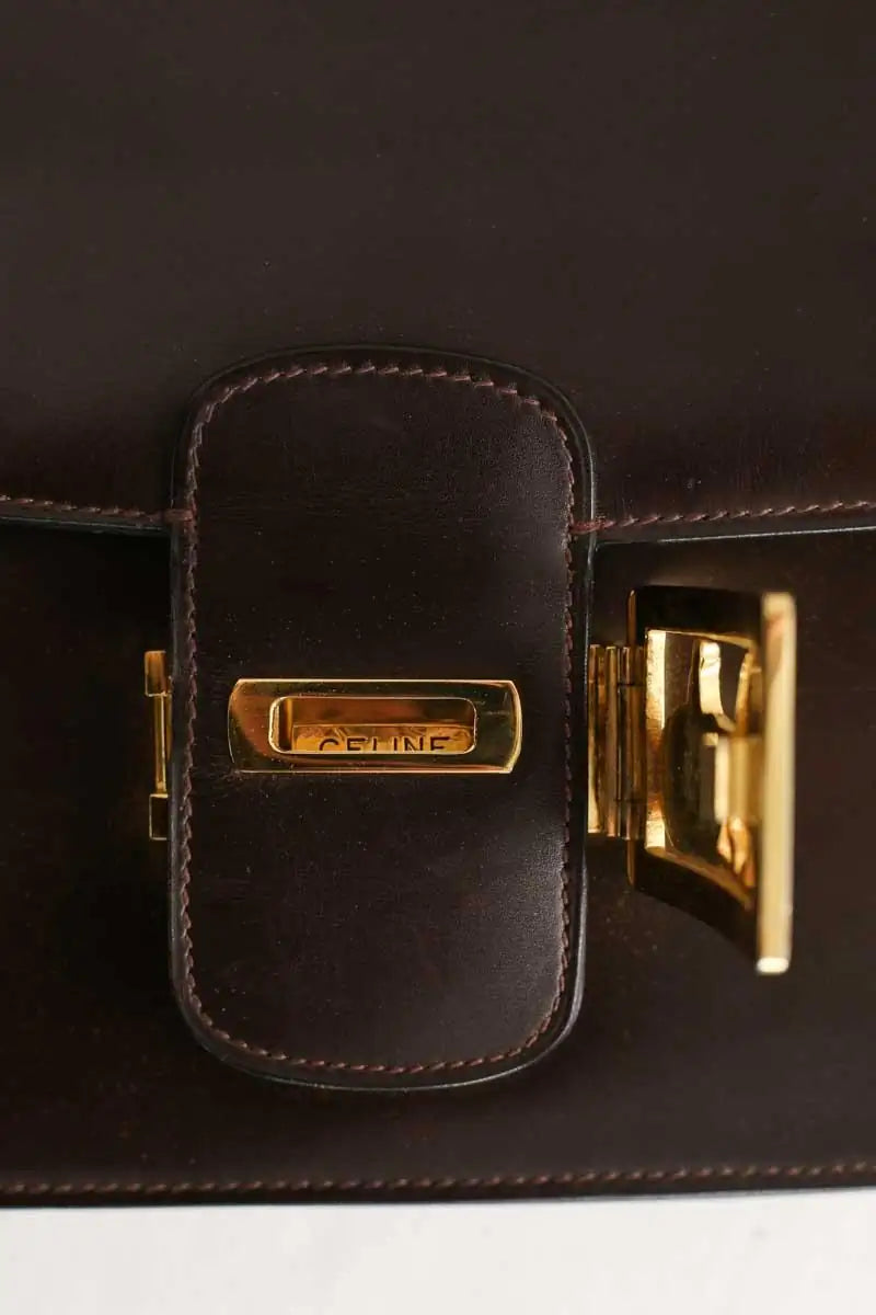 Sac à bandoulière Celine Triomphe Vintage Marron en Cuir verni