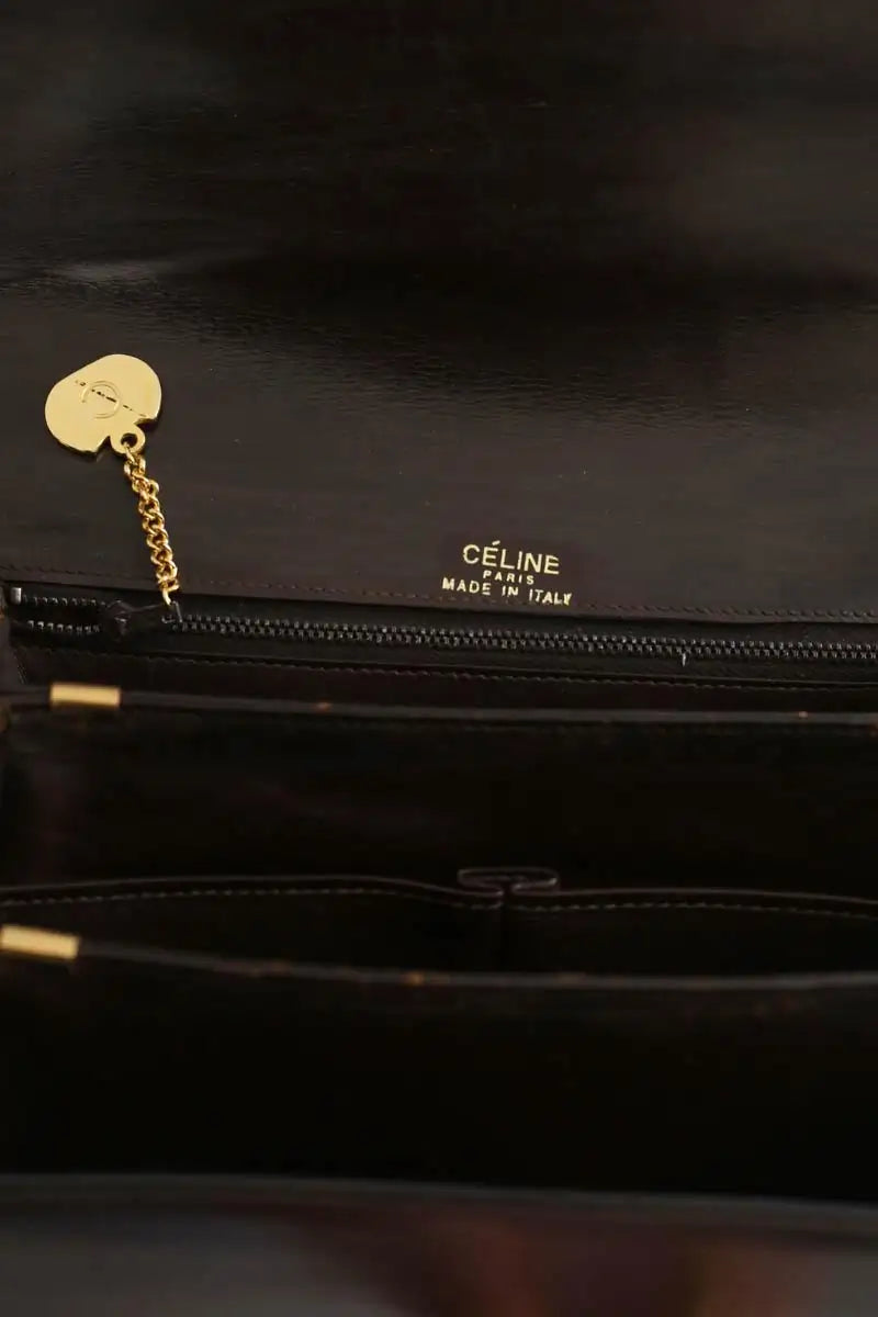 Sac à bandoulière Celine Triomphe Vintage Marron en Cuir verni