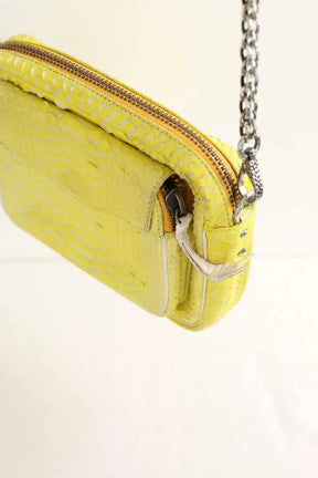 Sac à bandoulière Claris Virot Jaune en Cuir