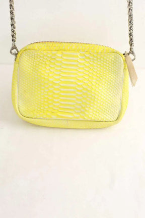 Sac à bandoulière Claris Virot Jaune en Cuir