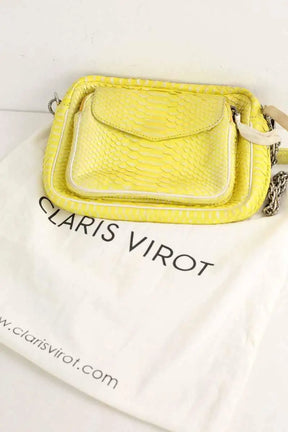 Sac à bandoulière Claris Virot Jaune en Cuir