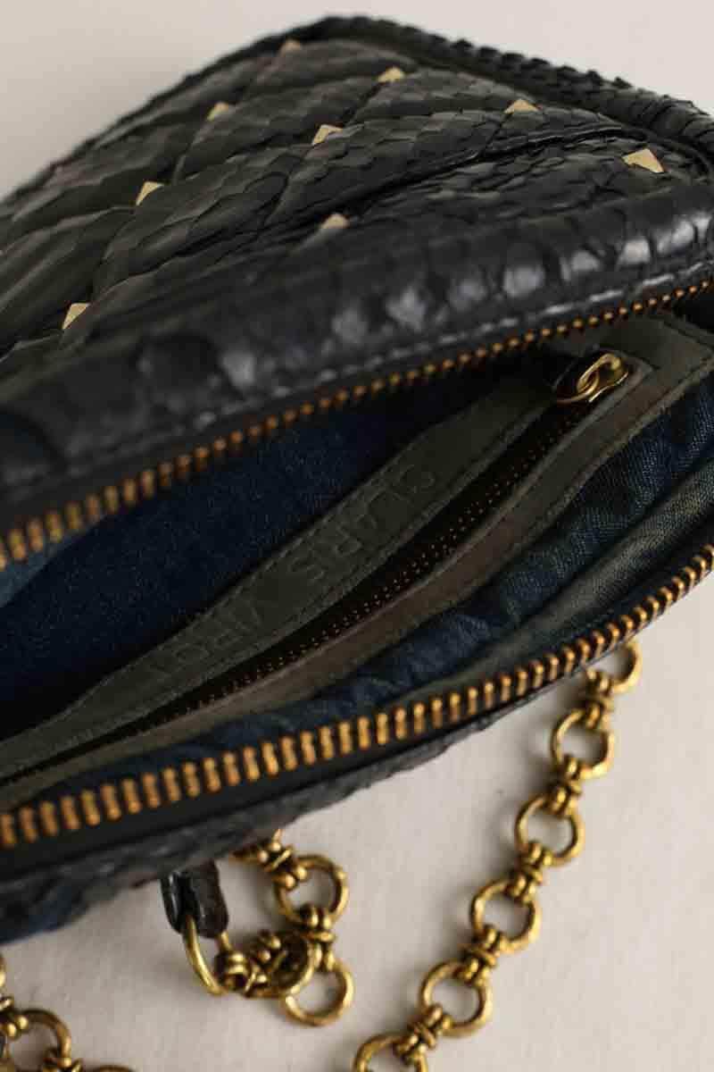 Sac à bandoulière Claris Virot Noir en Cuir