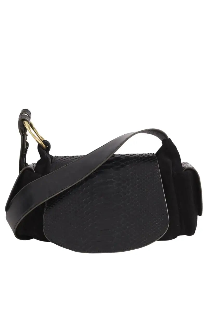 Sac à bandoulière Claris Virot Noir en Daim - Seconde Main