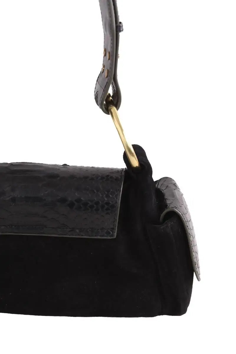 Sac à bandoulière Claris Virot Noir en Daim