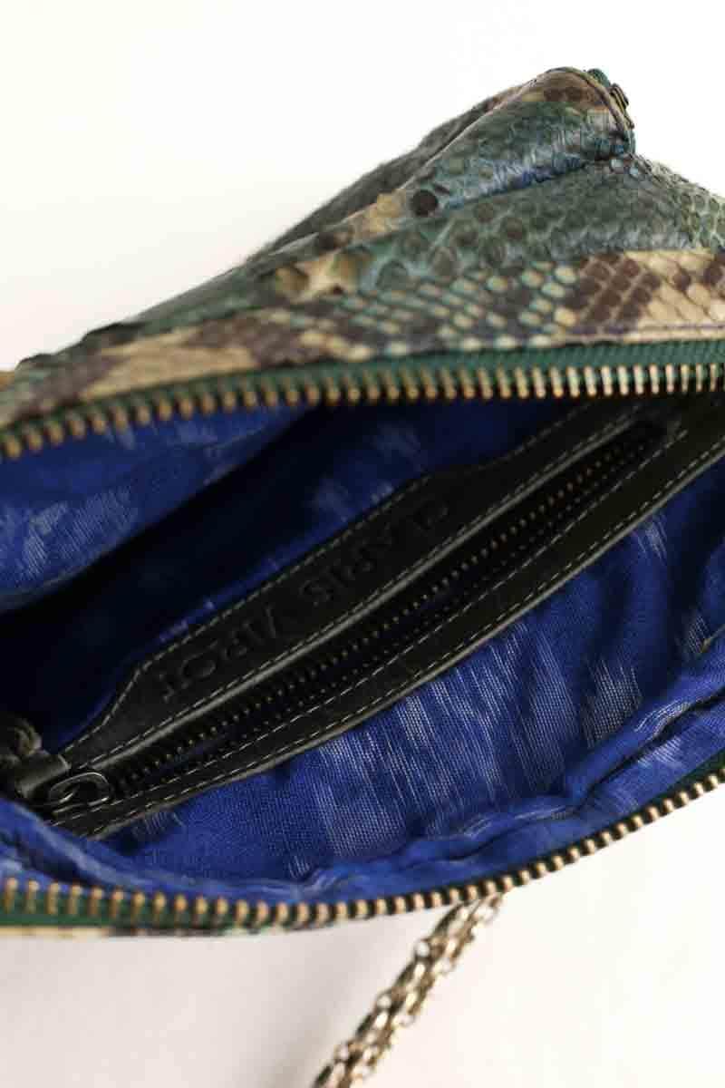 Sac à bandoulière Claris Virot Vert en Cuirs exotiques